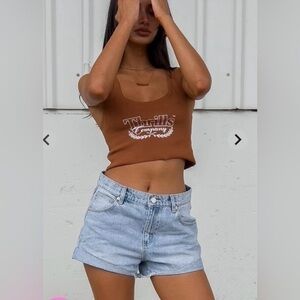 Abrand  Jeans denim A Slouch Miley Light Vintage Blue Shorts new! 8